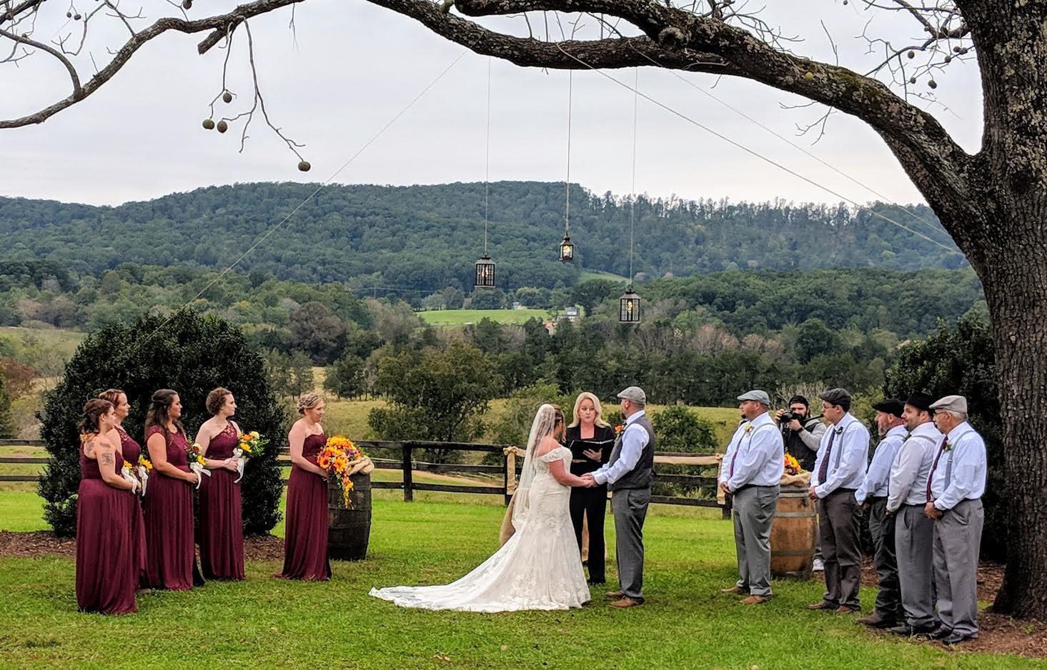 Ceremony aisle styled with florals at a Virginia estate